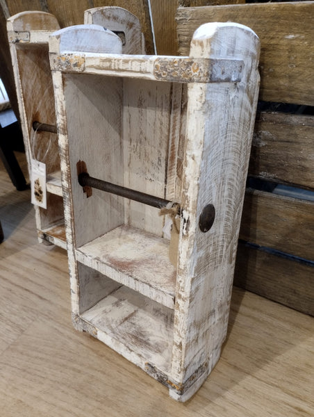 Toalettpappershållare Murstensform - Antik Vit - Shabby Chic