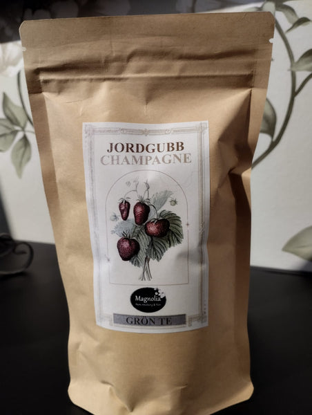Tepåsar "Jordgubb & Champagne" smaksatt te - 100 g - Grön Te