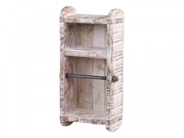 Toalettpappershållare Murstensform - Antik Vit - Shabby Chic