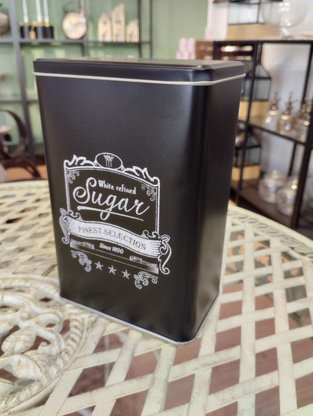 Metallbox Svart - Coffee , Tea , Sugar 19cm