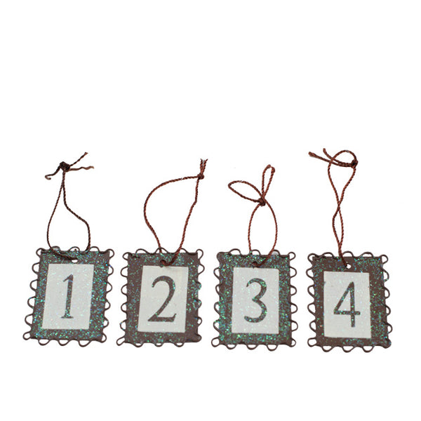 Adventssiffror 1 - 4 i Metall